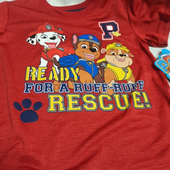 NWT Nickelodeon Paw Patrol Ready For A Ruff Rescue Graphic 2 piece Short Set 3T - Picture 3 of 4